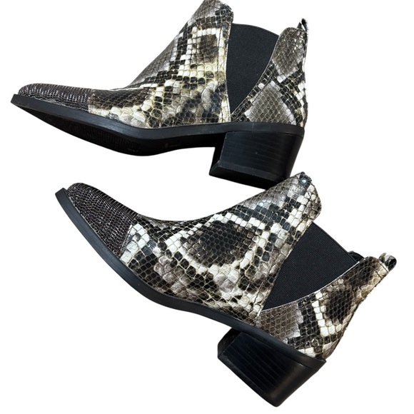 Snakeskin Patterned REPORT Ankle Boots - Picture 5 of 8